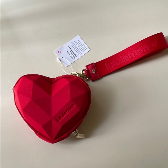 lululemon athletica Handbags - lululemon Red Heart Shaped Wristlet Keychain